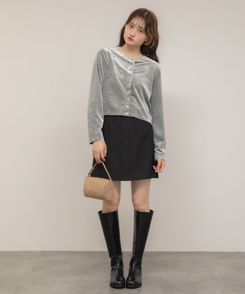 HEILIS（ヘイリス）の「台形ミニスカート(インパン付き) / スコート ブラウン ブラック ミニスカート タイトスカート 秋服 冬服 春服 トラッド 韓国 シティガール ガーリー ノームコア スカパン（スカート・レディース・ブラウン/ブラック・FREE）」の6枚目の写真