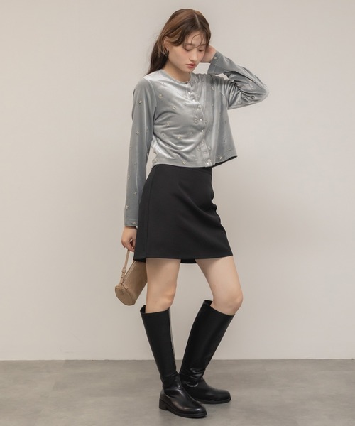 HEILIS（ヘイリス）の「台形ミニスカート(インパン付き) / スコート ブラウン ブラック ミニスカート タイトスカート 秋服 冬服 春服 トラッド 韓国 シティガール ガーリー ノームコア スカパン（スカート・レディース・ブラウン/ブラック・FREE）」の7枚目の写真