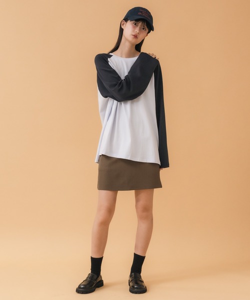 HEILIS（ヘイリス）の「台形ミニスカート(インパン付き) / スコート ブラウン ブラック ミニスカート タイトスカート 秋服 冬服 春服 トラッド 韓国 シティガール ガーリー ノームコア スカパン（スカート・レディース・ブラウン/ブラック・FREE）」の19枚目の写真