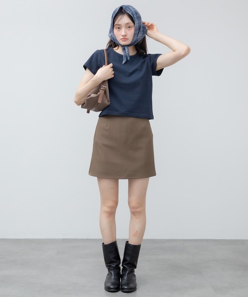 HEILIS（ヘイリス）の「台形ミニスカート(インパン付き) / スコート ブラウン ブラック ミニスカート タイトスカート 秋服 冬服 春服 トラッド 韓国 シティガール ガーリー ノームコア スカパン（スカート・レディース・ブラウン/ブラック・FREE）」の14枚目の写真