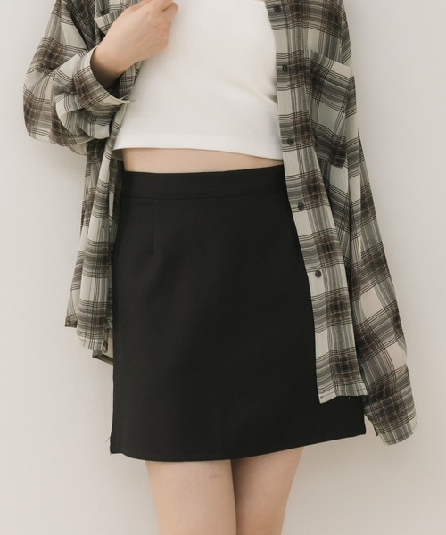 HEILIS（ヘイリス）の「台形ミニスカート(インパン付き) / スコート ブラウン ブラック ミニスカート タイトスカート 秋服 冬服 春服 トラッド 韓国 シティガール ガーリー ノームコア スカパン（スカート・レディース・ブラウン/ブラック・FREE）」の20枚目の写真