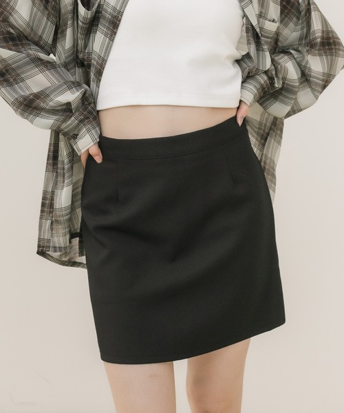 HEILIS（ヘイリス）の「台形ミニスカート(インパン付き) / スコート ブラウン ブラック ミニスカート タイトスカート 秋服 冬服 春服 トラッド 韓国 シティガール ガーリー ノームコア スカパン（スカート・レディース・ブラウン/ブラック・FREE）」の21枚目の写真