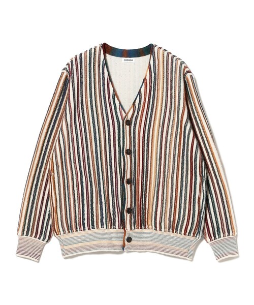 COOHEM / KASURI MULTI STRIPE KNIT CARDIGAN カーディガン