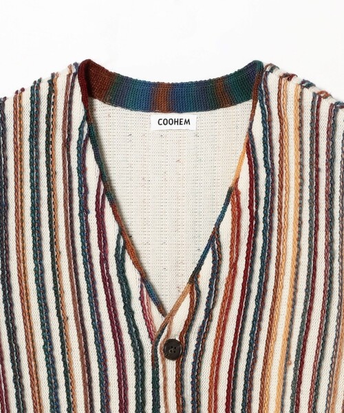 COOHEM / KASURI MULTI STRIPE KNIT CARDIGAN カーディガン
