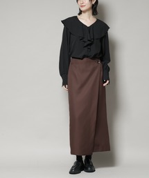 NANO universe | 【撥水加工】ラップ風スカート(スカート)