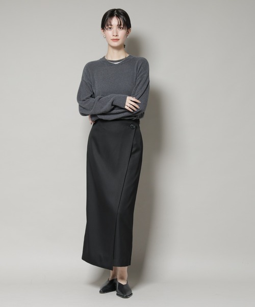 NANO universe（ナノユニバース）の「【撥水加工】ラップ風スカート（スカート・レディース・グレー/ブラック/ブラウン・FREE）」の13枚目の写真