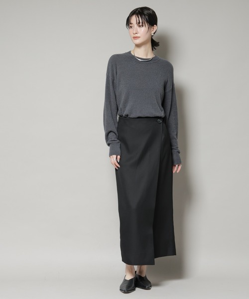 NANO universe（ナノユニバース）の「【撥水加工】ラップ風スカート（スカート・レディース・グレー/ブラック/ブラウン・FREE）」の14枚目の写真