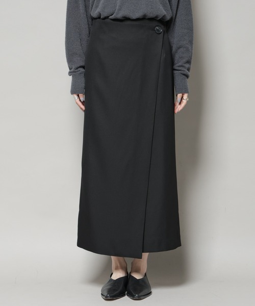 NANO universe（ナノユニバース）の「【撥水加工】ラップ風スカート（スカート・レディース・グレー/ブラック/ブラウン・FREE）」の19枚目の写真