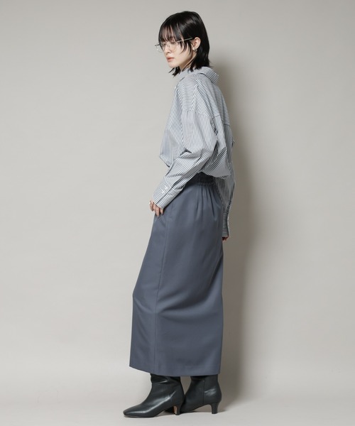 NANO universe（ナノユニバース）の「【撥水加工】ラップ風スカート（スカート・レディース・グレー/ブラック/ブラウン・FREE）」の8枚目の写真