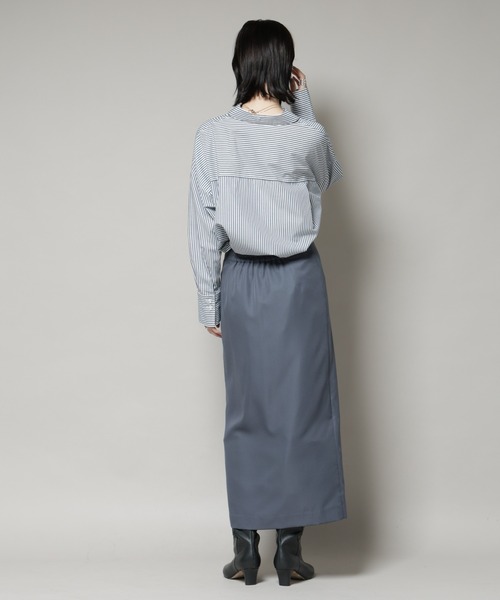 NANO universe（ナノユニバース）の「【撥水加工】ラップ風スカート（スカート・レディース・グレー/ブラック/ブラウン・FREE）」の9枚目の写真