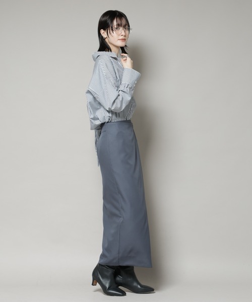 NANO universe（ナノユニバース）の「【撥水加工】ラップ風スカート（スカート・レディース・グレー/ブラック/ブラウン・FREE）」の10枚目の写真