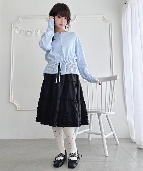 Loueme（ルエム）の「裾フリルティアードミディスカート（スカート・レディース・ネイビー/グレー/アイボリー/ブラック・FREE）」の17枚目の写真