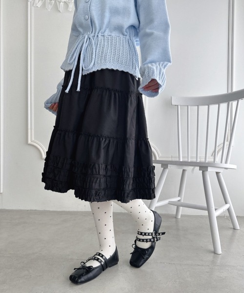 Loueme（ルエム）の「裾フリルティアードミディスカート（スカート・レディース・ネイビー/グレー/アイボリー/ブラック・FREE）」の13枚目の写真