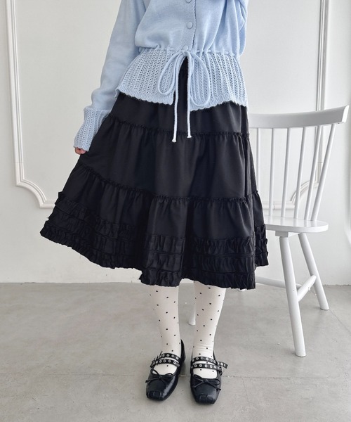 Loueme（ルエム）の「裾フリルティアードミディスカート（スカート・レディース・ネイビー/グレー/アイボリー/ブラック・FREE）」の15枚目の写真