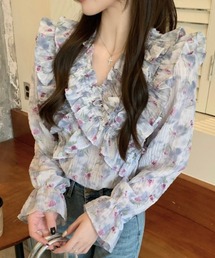 花柄 Vネック」に該当するシャツ/ブラウスファッション通販