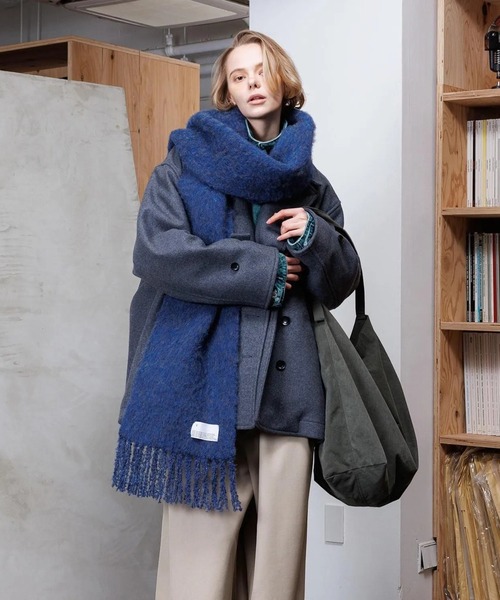 小物 [VOAAOV]FULLERS TEASEL BRUSHED KNITSCARF VOAAOV】 FULLERS TEASEL BRUSHED KNIT SCARF（マフラー）｜VOAAOV