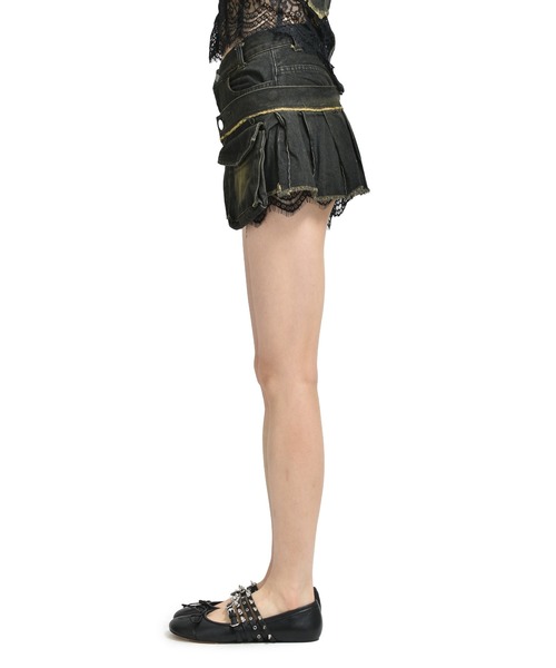 VIVAMUS(ヴィヴァムス)の「DENIM LACE COMBI SHORTPANTS(その他パンツ・レディース・ブラック・OS)」の3枚目の写真