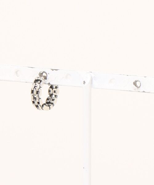 almo(アルモ)の「ダブルチェーンリングペアピアス/片耳用/ユニセックス(T3)(ピアス(片耳用)・レディース・シルバー・FREE)」の2枚目の写真