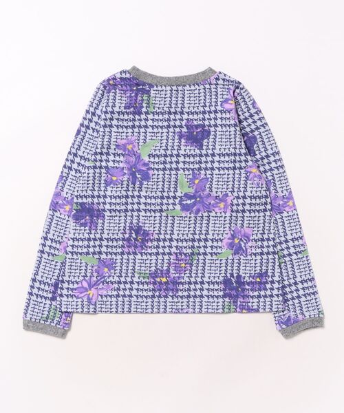 HAKKA KIDS（ハッカキッズ）の「[ジュニアサイズ]グレンチェックアートスミレプリントミニ裏毛トレーナー（その他トップス・キッズ・パープル・140cm）」の2枚目の写真