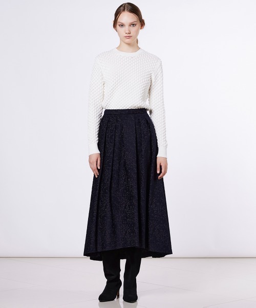 Sov.（ソブ）の「クリスタルモールジャガードスカート（スカート・レディース・ネイビー・38/36）」の12枚目の写真