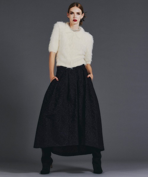 Sov.（ソブ）の「クリスタルモールジャガードスカート（スカート・レディース・ネイビー・38/36）」の13枚目の写真