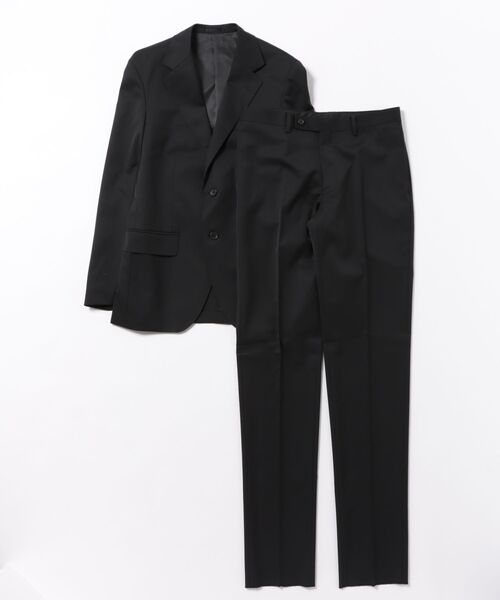 m.f.editorial(エムエフエディトリアル)の「【ウールナイロン ストレッチ】m.f.エディトリアル メンズ 2ボタン 2ピース ビジネス セットアップ スーツ 黒(スーツセット・メンズ・ブラック・LARGE/S/MEDIUM)」の2枚目の写真