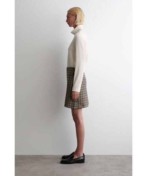 COS ボイルドメリノウールミニスカート グレー BOILED MERINO WOOL