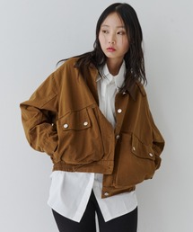 NUJOH（ヌゾ）の「Contrast Collar Utility Jacket / コントラストカラー ユーティリティジャケット（ミリタリージャケット・レディース）」