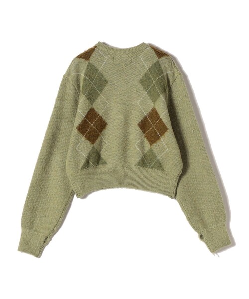 セール】JANE SMITH:〈洗濯機可能〉7G ウール ジャカード アーガイル V