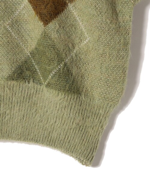 セール】JANE SMITH:〈洗濯機可能〉7G ウール ジャカード アーガイル V