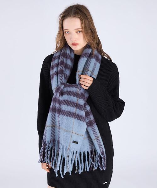 To b. by agnes b.(トゥービーバイアニエスベー)の「WEB限定 チェック マフラー(マフラー・レディース・ストライプ・FREE)」の4枚目の写真