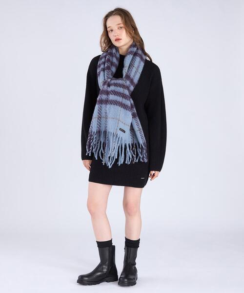 To b. by agnes b.(トゥービーバイアニエスベー)の「WEB限定 チェック マフラー(マフラー・レディース・ストライプ・FREE)」の6枚目の写真