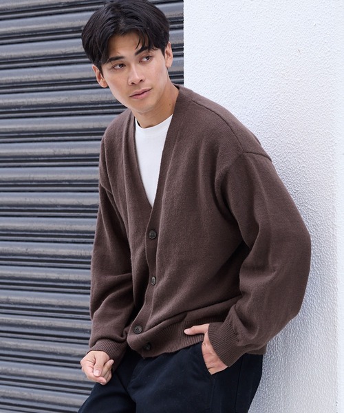 coca（coca）（コカ）の「ウールタッチニットカーディガン（カーディガン/ボレロ・メンズ・ブラウン/ブラック・L/M/XL）」の2枚目の写真