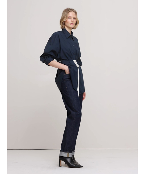 Banana Republic(バナナリパブリック)の「コットン ポプリン ドローストリング ウエスト チュニック(シャツ/ブラウス・レディース・ホワイト/ネイビー・M/S/XS/L)」の10枚目の写真