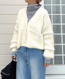 Q | ラインジャガードカーデ(カーディガン/ボレロ)