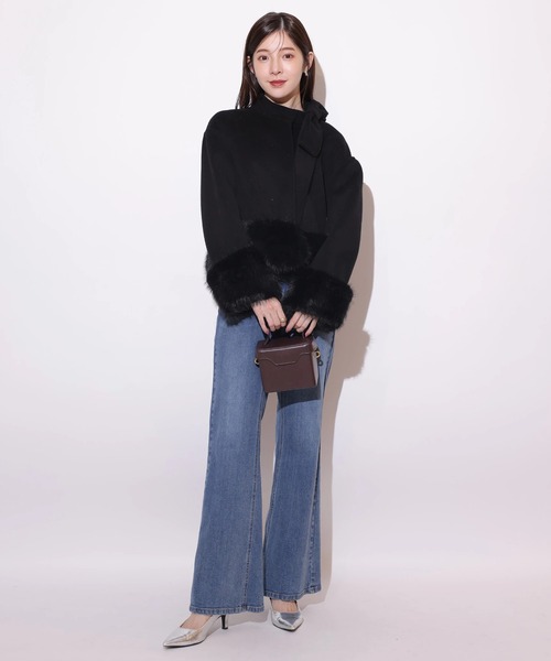 Rirandture（リランドチュール）の「リボンネックファーリバーコート（ダウンジャケット/コート・レディース・ベージュ系その他/ブラック・1/2）」の10枚目の写真