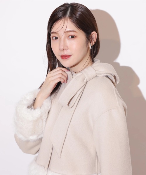 リボンネックファーリバーコート（ダウンジャケット/コート