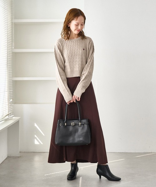 BEVERLY HILLS POLO CLUB(ビバリーヒルズポロクラブ)の「【BEVERLYHILLS POLO CLUB・WEB限定】ケーブル編みクロップドニットプルオーバー(ニット/セーター・レディース・サックスブルー/チャコールグレー/ベージュ/キナリ・FREE)」の18枚目の写真