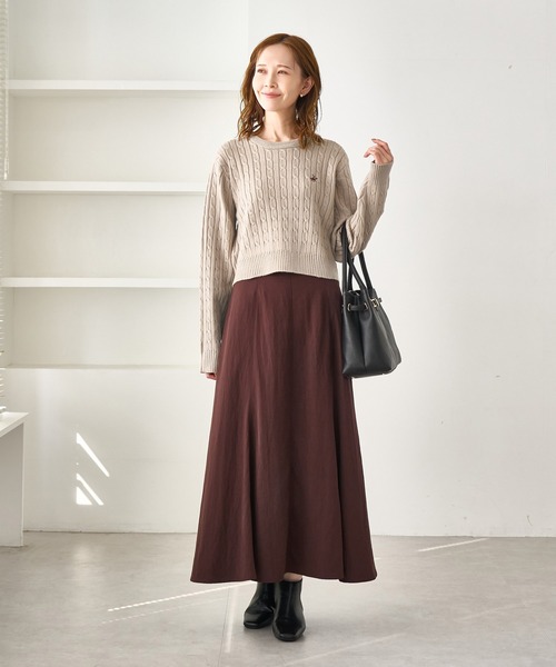 BEVERLY HILLS POLO CLUB(ビバリーヒルズポロクラブ)の「【BEVERLYHILLS POLO CLUB・WEB限定】ケーブル編みクロップドニットプルオーバー(ニット/セーター・レディース・サックスブルー/チャコールグレー/ベージュ/キナリ・FREE)」の17枚目の写真