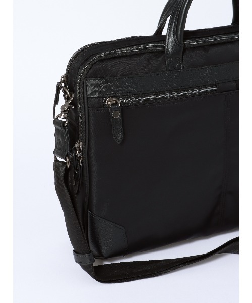 SUIT SQUARE（スーツスクエア）の「2WAYブリーフケース ナイロン×レザー（ビジネスバッグ・メンズ・ブラック/ネイビー・F）」の6枚目の写真