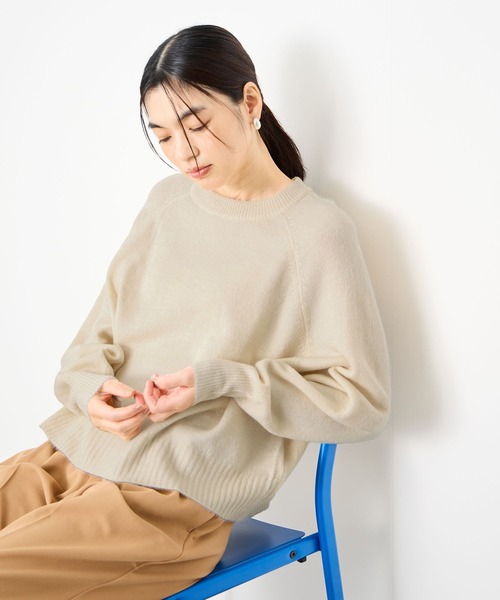 Mac-House(マックハウス)の「Idnes ヤクライクプルオーバー【ホームクリーニング可能】(ニット/セーター・レディース・ブラウン/レッド/ライトグレー/アイボリー・M)」の2枚目の写真