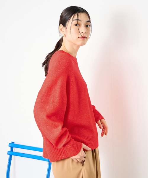 Mac-House(マックハウス)の「Idnes ヤクライクプルオーバー【ホームクリーニング可能】(ニット/セーター・レディース・ブラウン/レッド/ライトグレー/アイボリー・M)」の15枚目の写真