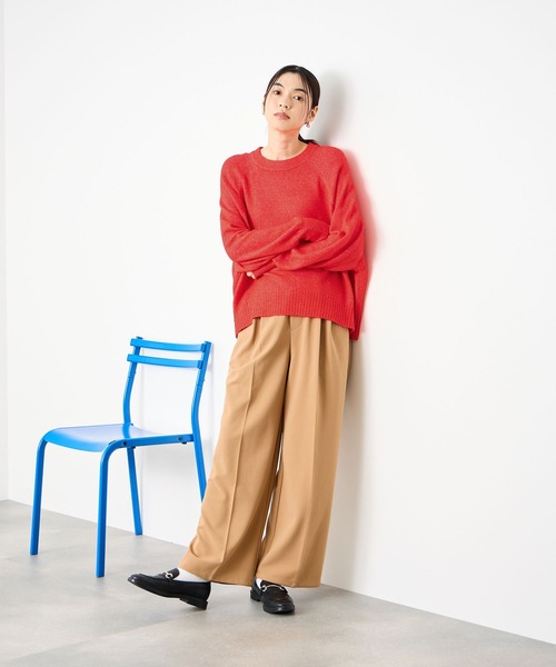 Mac-House(マックハウス)の「Idnes ヤクライクプルオーバー【ホームクリーニング可能】(ニット/セーター・レディース・ブラウン/レッド/ライトグレー/アイボリー・M)」の16枚目の写真