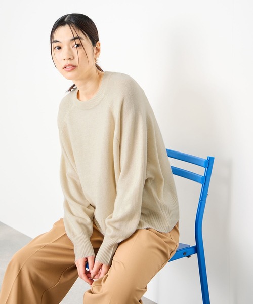 Mac-House(マックハウス)の「Idnes ヤクライクプルオーバー【ホームクリーニング可能】(ニット/セーター・レディース・ブラウン/レッド/ライトグレー/アイボリー・M)」の17枚目の写真