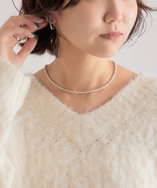 mystic（ミスティック）の「ガラスパールネックレス（リング・レディース・シルバー・ONE SIZE）」の2枚目の写真