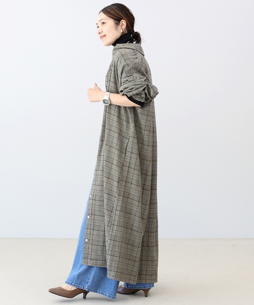 Aletta vita(アレッタビータ)の「先染めチェック前開きシャツワンピース(シャツワンピース・レディース・ブラウン/チャコール・M)」の19枚目の写真