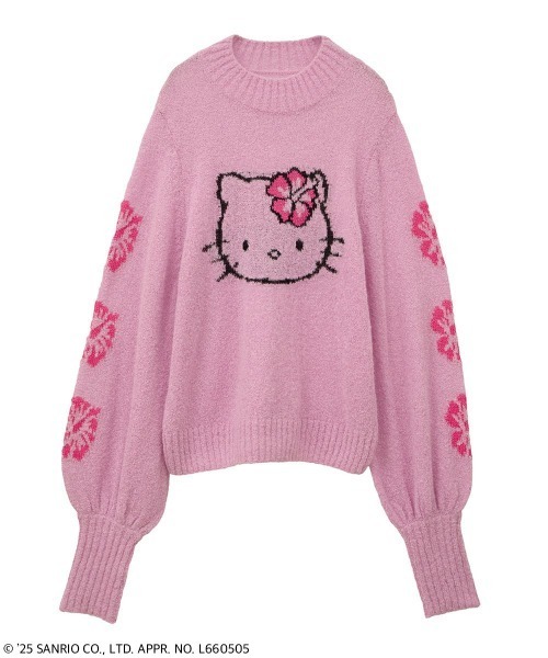 Candy Stripper（キャンディストリッパー）の「【HELLO KITTY】HIBISCUS KNIT プルオーバー（ニット/セーター・レディース・ブラック/アイボリー/レッド/ピンク・FREE）」の3枚目の写真