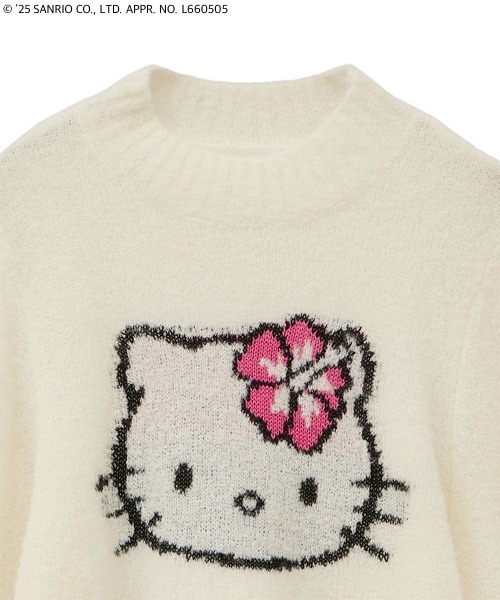 Candy Stripper（キャンディストリッパー）の「【HELLO KITTY】HIBISCUS KNIT プルオーバー（ニット/セーター・レディース・ブラック/アイボリー/レッド/ピンク・FREE）」の6枚目の写真