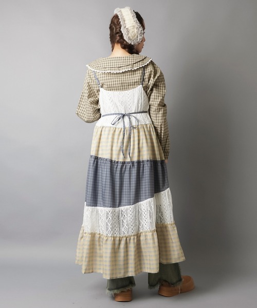 SPINNS(スピンズ)の「長袖ブラウス/ギンガムチェック/NEO森ガール(シャツ/ブラウス・レディース・ブラック/ブラウン/カーキ・ONESIZE)」の12枚目の写真