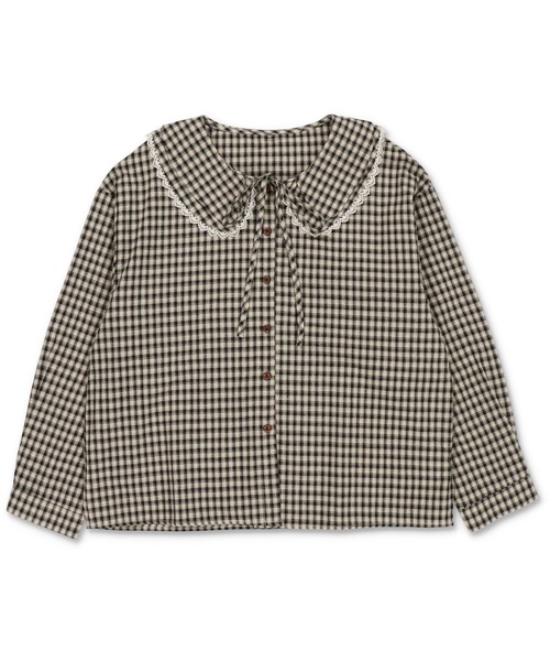 SPINNS(スピンズ)の「長袖ブラウス/ギンガムチェック/NEO森ガール(シャツ/ブラウス・レディース・ブラック/ブラウン/カーキ・ONESIZE)」の22枚目の写真